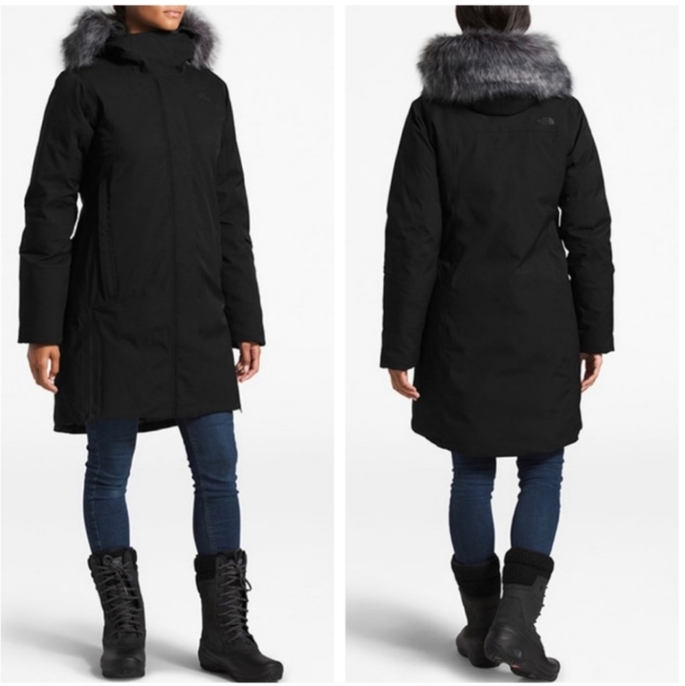 North Face Defdown Parka Gtx Jacket S Goretex Black Fur Arctic